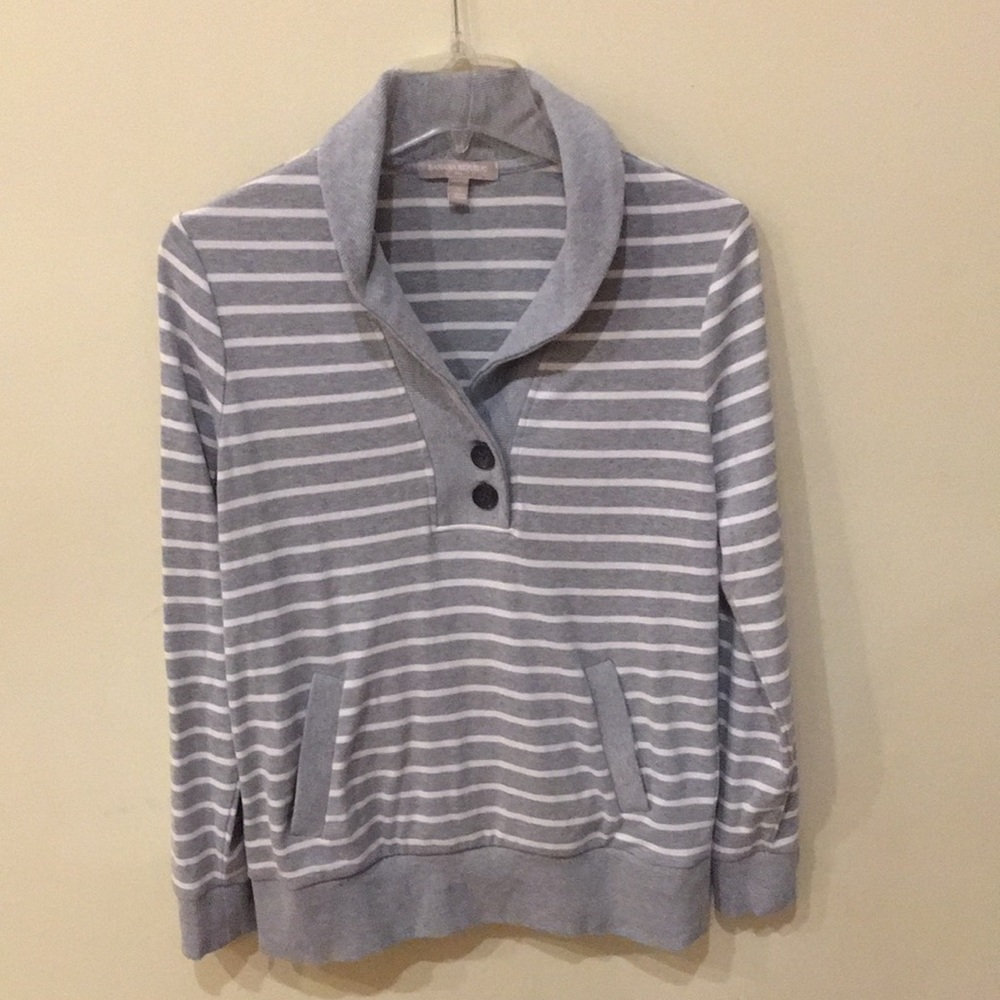 Banana Republic oversized gray striped top